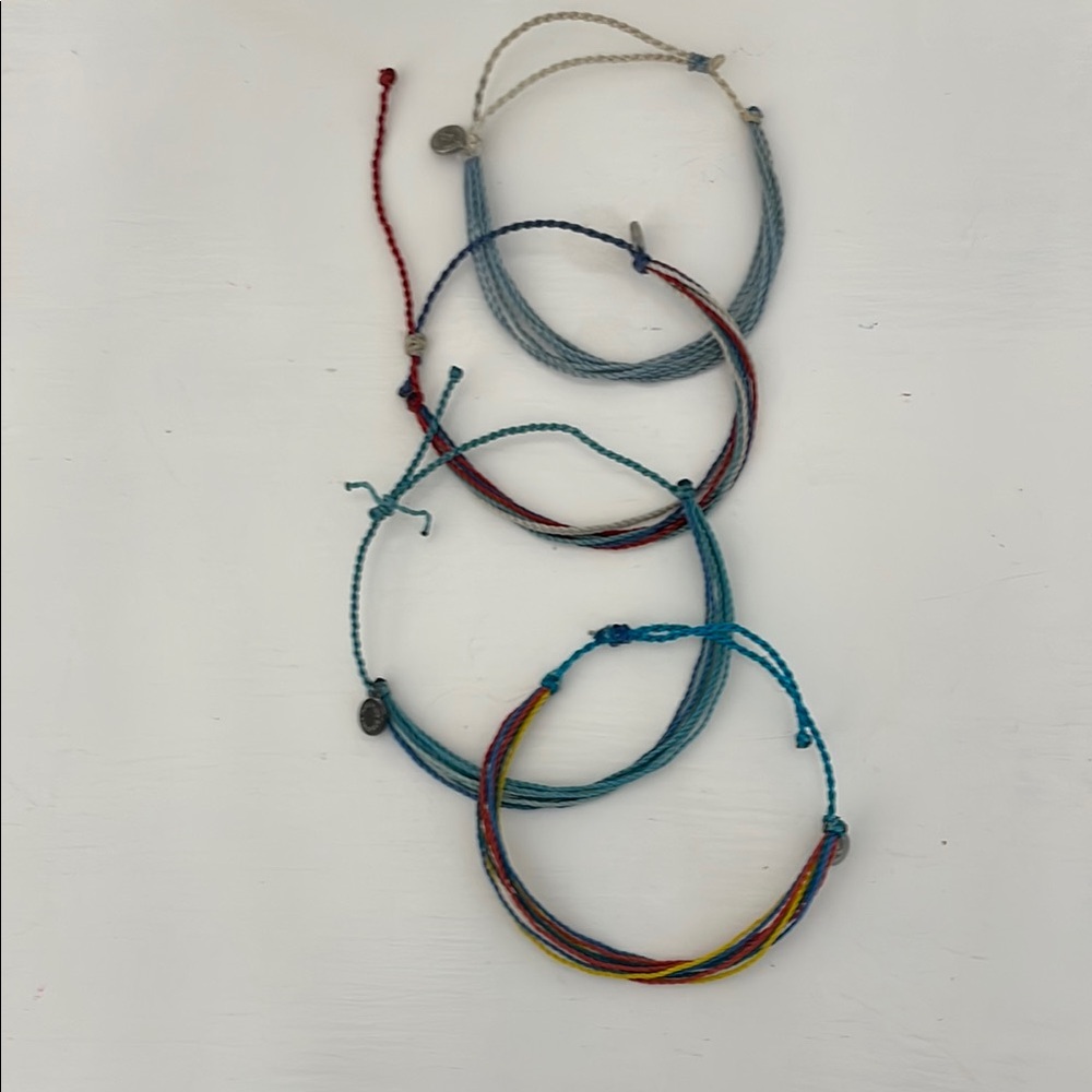 Pura Vida Blue and Red Adjustable Cord Bracelets
